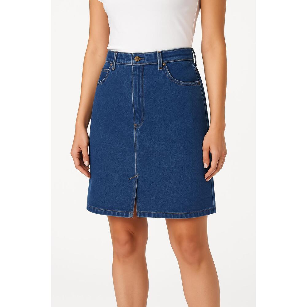 Bill Blass Jeans Vintage Denim 5 Pocket Button Zipper Closure Womens Skirt Size